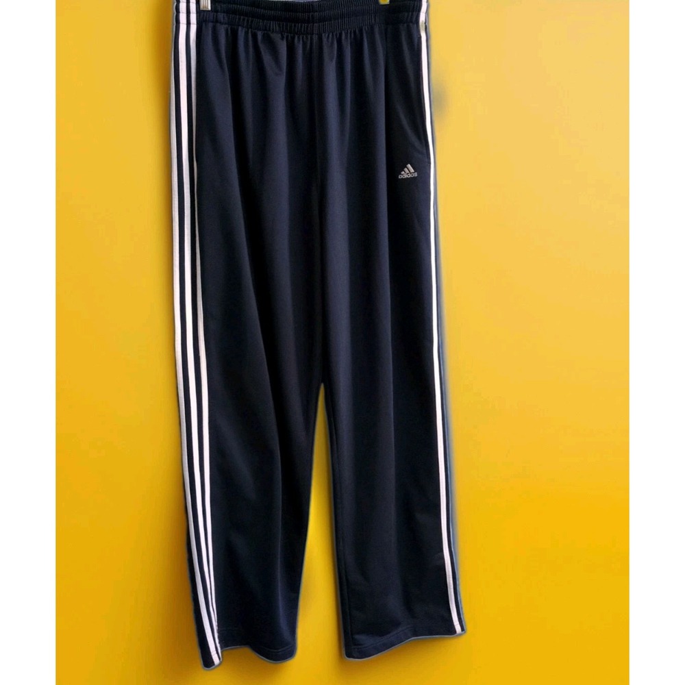Adidas Originals Track Pants Mens 2XL Tall Blue Elastic Waist 3 Stripe Pockets